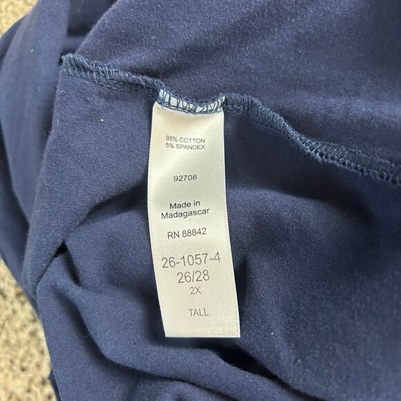 Roamans Straight Leg Ultimate Ponte Pant Size 2X Tall Blue Pull On 31" Inseam - Picture 4 of 5